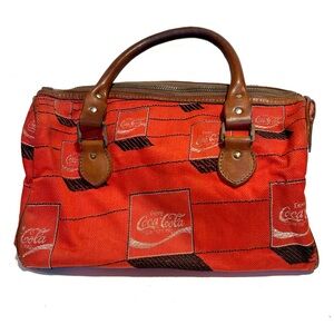Vintage Rare Coca Cola Coke Red Canvas Tote Handbag